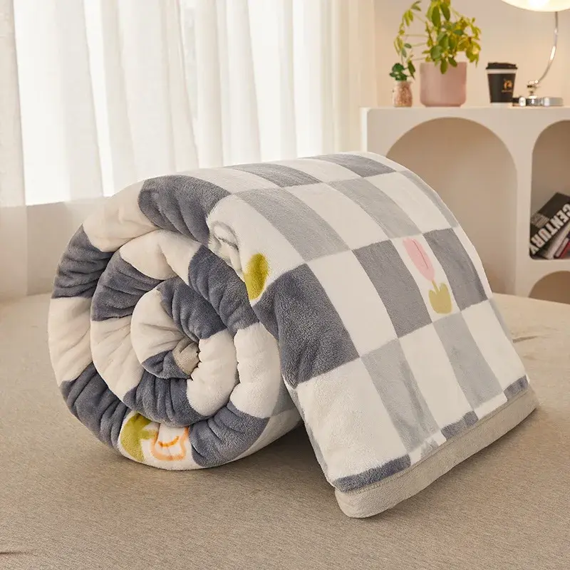 Modern And Simple Milk Velvet Blanket Four Season Universal Children's Thick Warm Comfort Flannel Blanket Office Nap Blanket