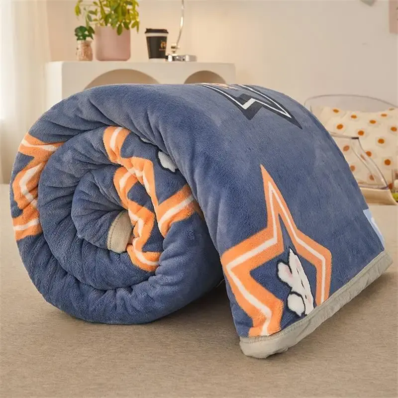 Modern And Simple Milk Velvet Blanket Four Season Universal Children's Thick Warm Comfort Flannel Blanket Office Nap Blanket