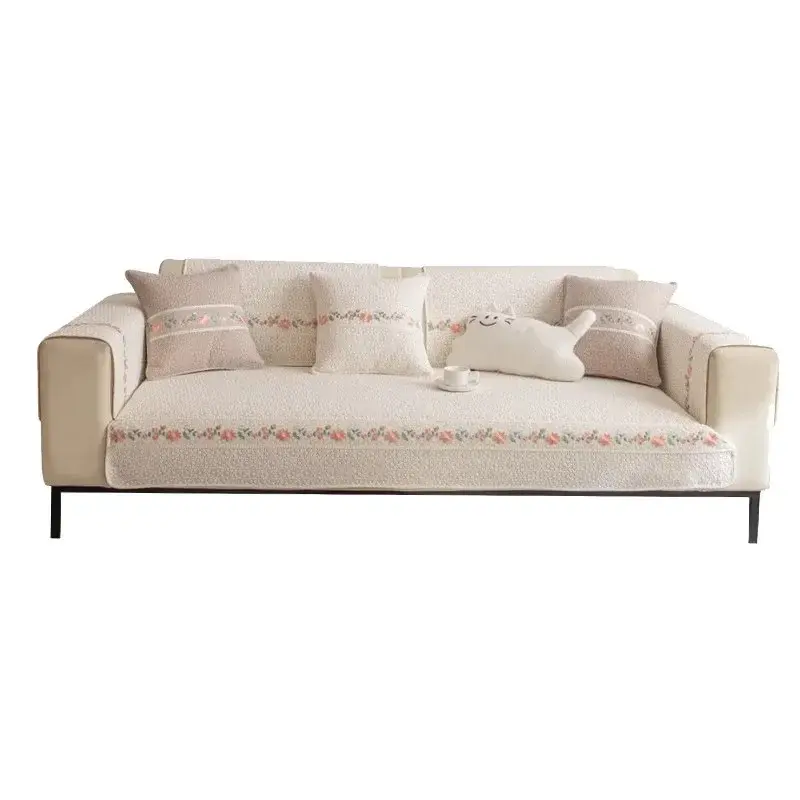 Pastoral Cream Wind Pure Cotton Sofa Cushion Four Seasons Universal Non-slip Comfortable Skin Friendly Sofa Cover Cover Towel