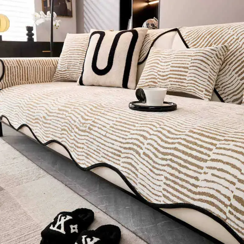 Shu Velveteen Sofa Cushion Living Room Irregular Shape Non-slip Couch Cover Corner Sofa Towel Seat Pad Protective Sofa Mat Home