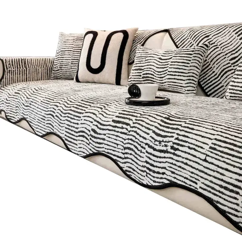Shu Velveteen Sofa Cushion Living Room Irregular Shape Non-slip Couch Cover Corner Sofa Towel Seat Pad Protective Sofa Mat Home
