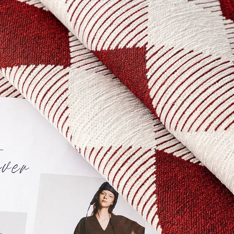 Modern Minimalist Chenille Straight Row Sofa Cushion Four Season Universal Anti Slip And Dustproof Universal Grid Cover Cloth