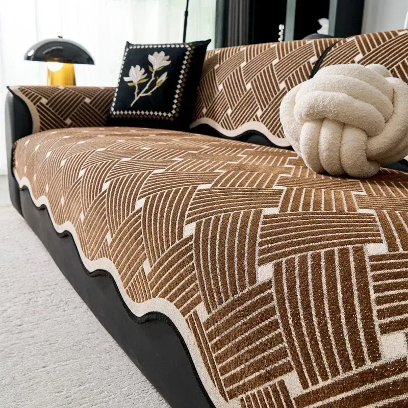 Modern And Minimalist French Retro Chenille Sofa Cushion 2025 New Four Seasons Universal Anti Slip Sofa Cushions Cover Cover