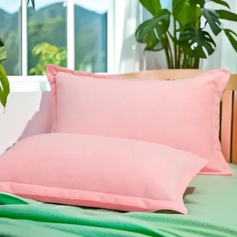 2pcs 48x74cm Pillow Modern And Minimalist Case Envelope style Solid Color Autumn Winter Flannel Warm Plus Velvet Cover Pillow