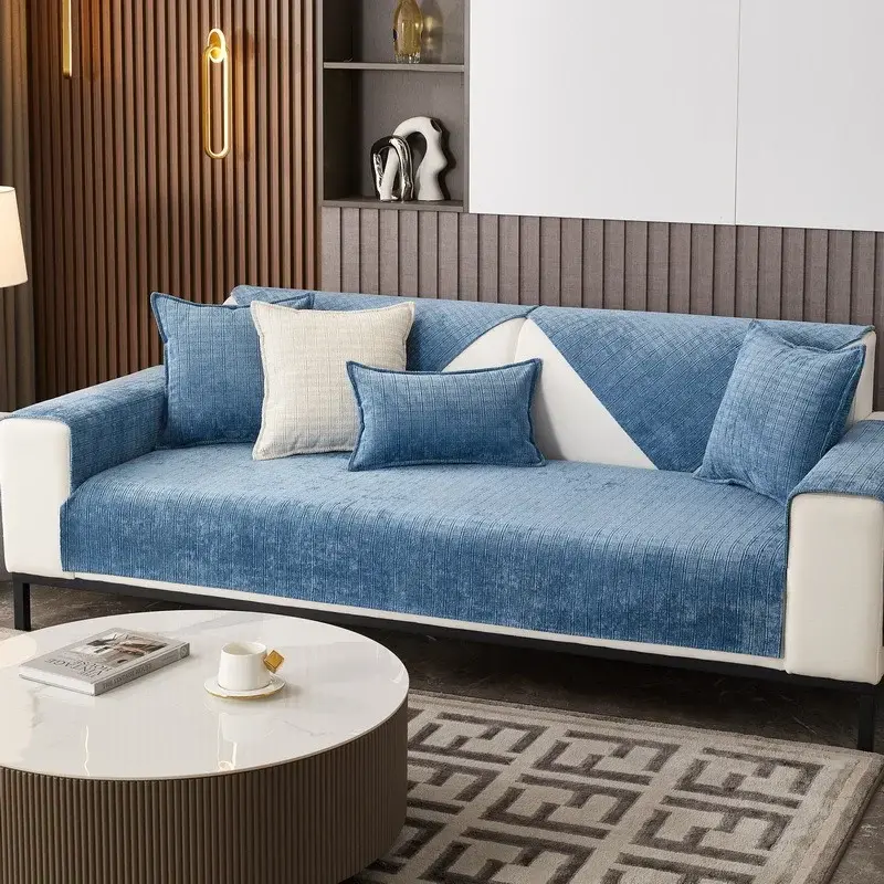 Corduroy Sofa Cover Thicken Universal Sofa Cover for Living Room Soft Non Slip Sofa Cushion Backrest Slipcover Blanket Floor Mat
