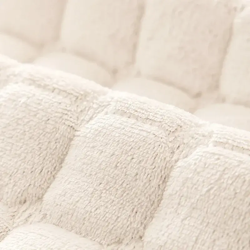 Winter Thick Plaid Plush Sofa Cover Warm Velvet Non-Slip Cushions Living Room Flannel Couch Covers Universal Armrest Back Towel