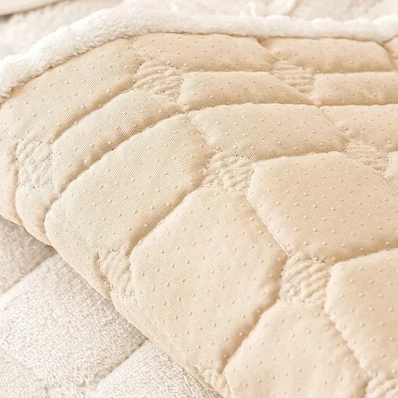 Winter Thick Plaid Plush Sofa Cover Warm Velvet Non-Slip Cushions Living Room Flannel Couch Covers Universal Armrest Back Towel