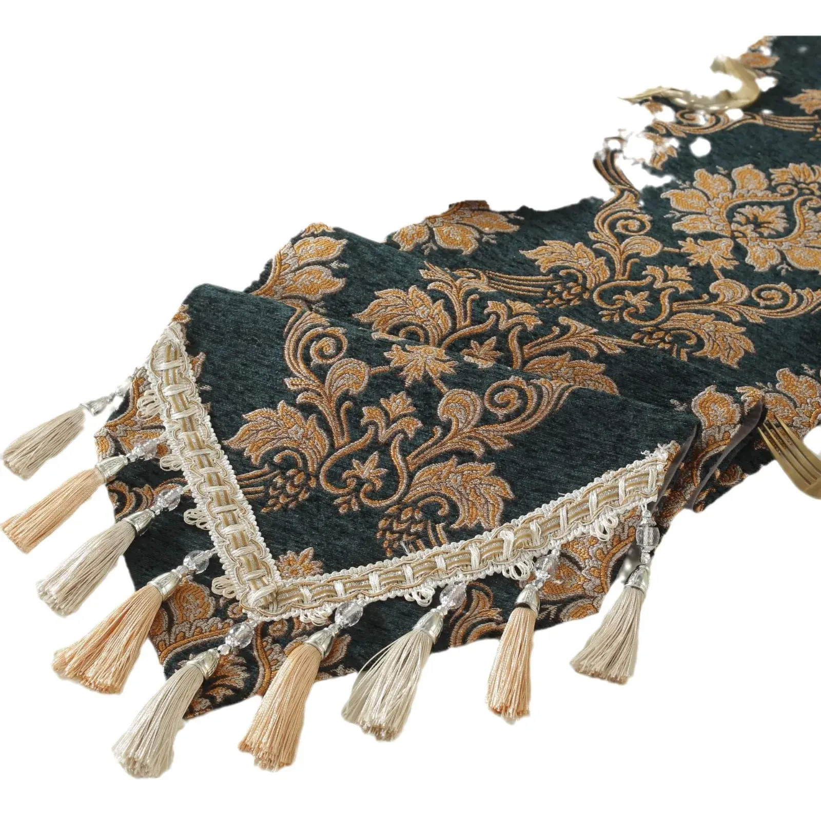 Modern European Jacquard Table Runner Brocade Embroidered Table Decoration Home Restaurant Luxury Embroidered Table Decoration