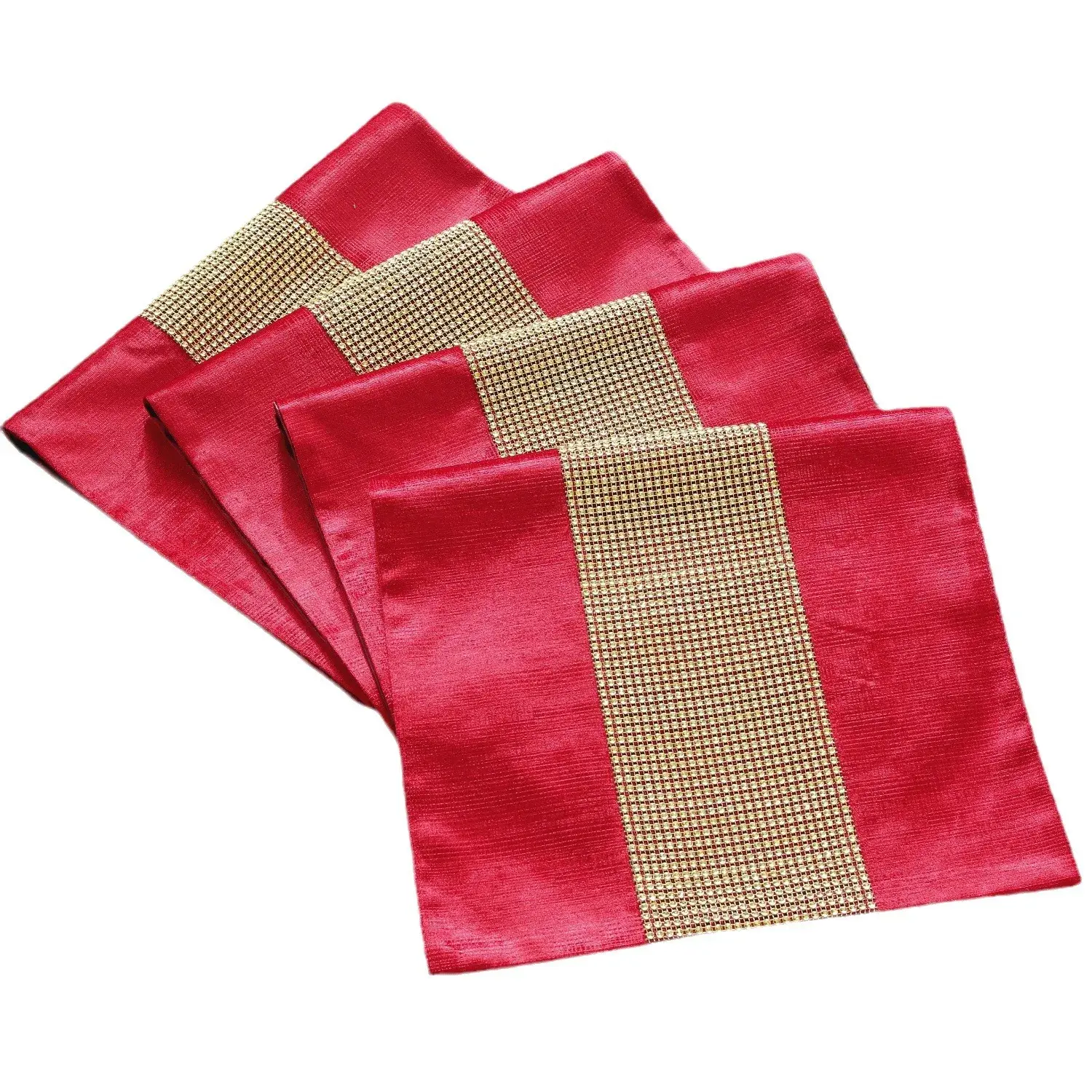 Premium Full Diamond Luxury Embroidered Table Runner Chinese Red Table Runner Long Strip Table Cloth Home Restaurant Decoration