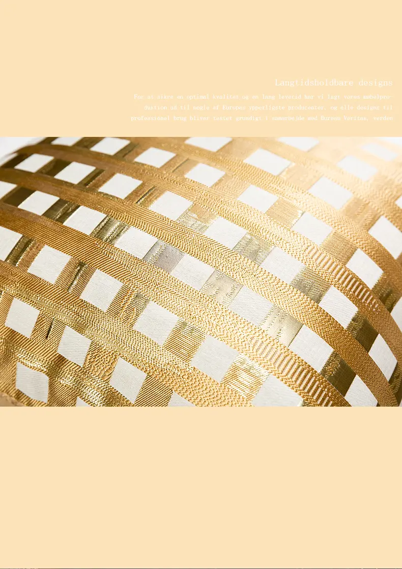 Jacquard Satin Champagne Lattice Pillow cover, Light Luxury Retro Designer Style, For Hotel Bedside Sofa Cushion Pillows Cover