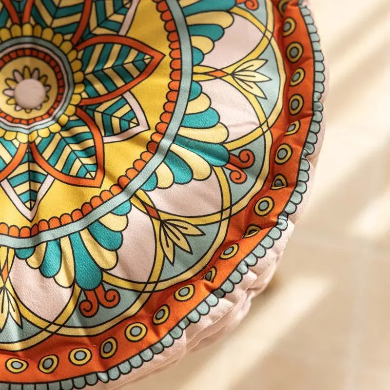 New Ethnic Style Floor Mat Cotton Linen Seat Cushion Decor Meditation Seat Cushion Office Dormitory Cushion Round Chair Cushions