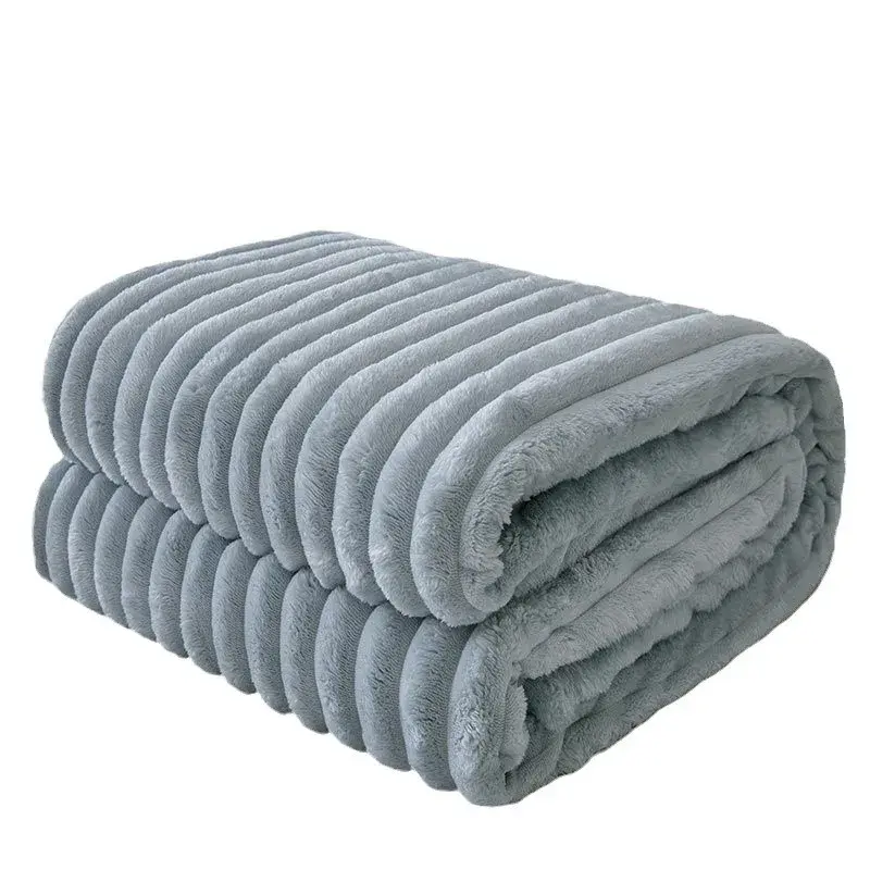 Imitation Rabbit Fur Plush Blanket Double-sided Thicken Bed Cover Office Car Plush Warm Blanket Fluffy Sofa Throw Lap Blanket