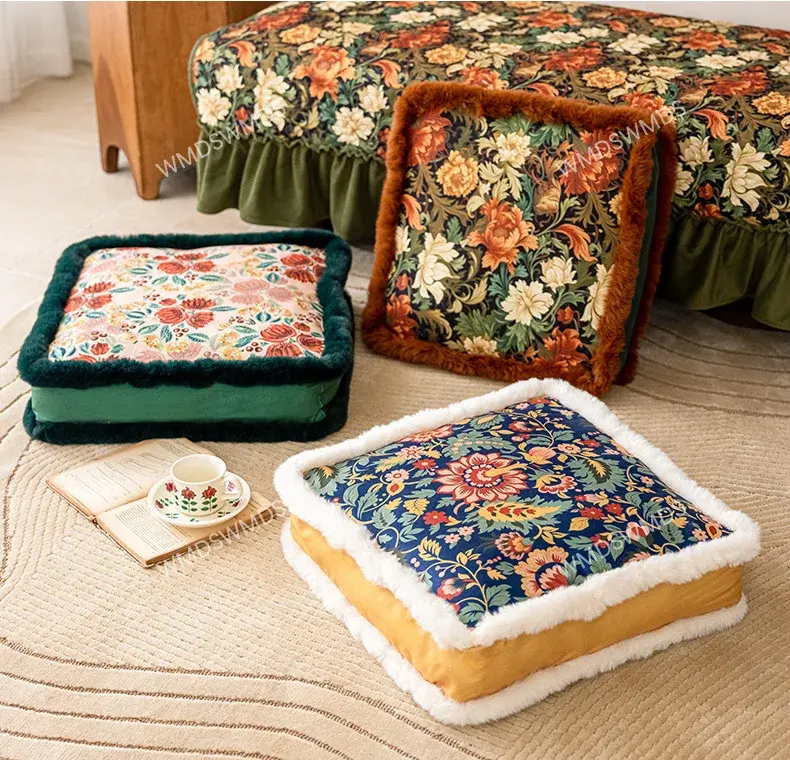 Thickened Floor Lazy Man's Fart Cushions Ethnic Style Floor Mat Cotton Linen Seat Cushion Decor Bohemian Style Retro Moroccan