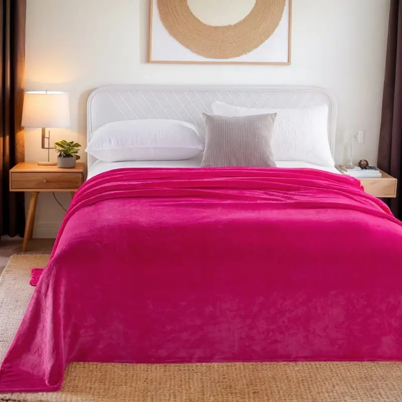 Super Soft Coral Fleece Blanket 220gsm Light Weight Solid Pink Blue Faux Fur Mink Throw Sofa Cover Bedspread Flannel Blankets