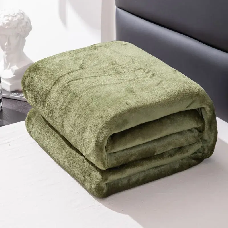 Super Soft Coral Fleece Blanket 220gsm Light Weight Solid Pink Blue Faux Fur Mink Throw Sofa Cover Bedspread Flannel Blankets
