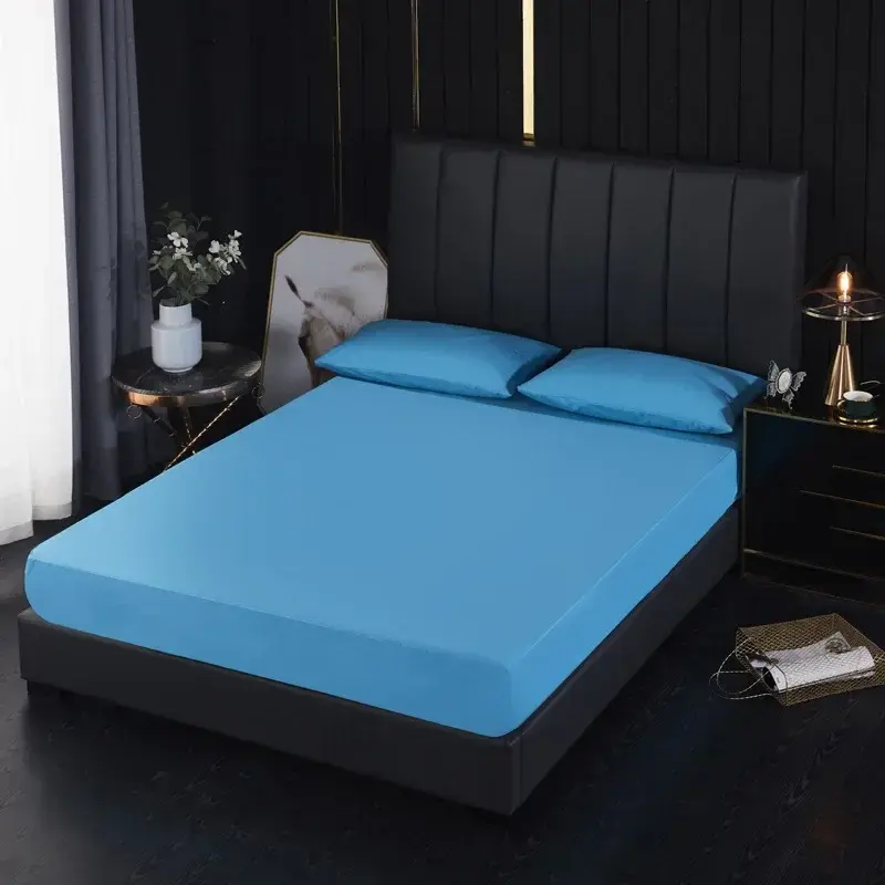 100% Waterproof Solid Bed Fitted Sheet Nordic Adjustable Mattress Covers Four Corners With Elastic Band Multi Size Bed Sheet