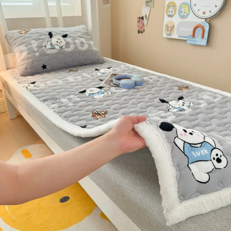 Winter Thicken Warm Mattress Toppers Fleece Bedspread Soft Folding Thin Tatami Mat Student Dormitory Bed Sheet Mattress Cover