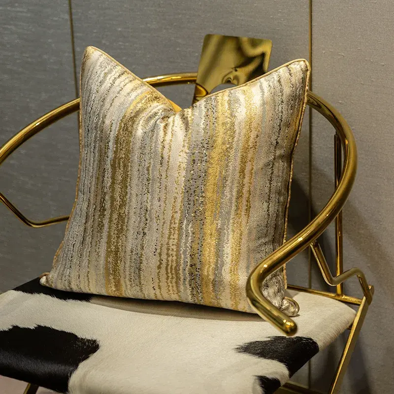 Luxury Jacquard Pillowcase Beige Grey Decorative Sofa Cushion Case Pillow Cover For Home Decor Car Bed Cushion Cover