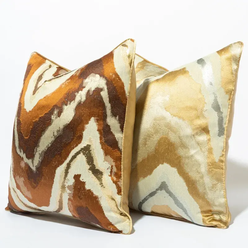 Luxury Jacquard Pillowcase Beige Grey Decorative Sofa Cushion Case Pillow Cover For Home Decor Car Bed Cushion Cover