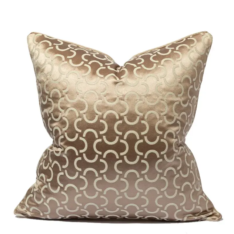 Luxury Jacquard Pillowcase Beige Grey Decorative Sofa Cushion Case Pillow Cover For Home Decor Car Bed Cushion Cover