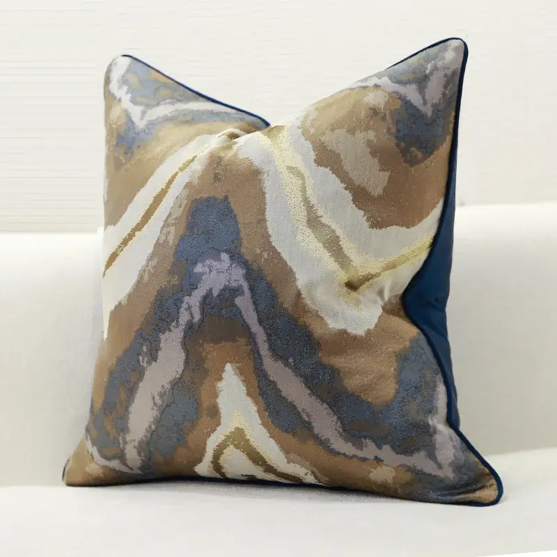 Luxury Jacquard Pillowcase Beige Grey Decorative Sofa Cushion Case Pillow Cover For Home Decor Car Bed Cushion Cover