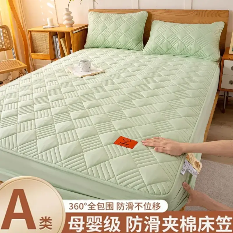 High Quality Soy Fibre Quilted Mattress Cover 100% Cotton King Queen Customized Quilting Bed Cover Not Including Pillowcase