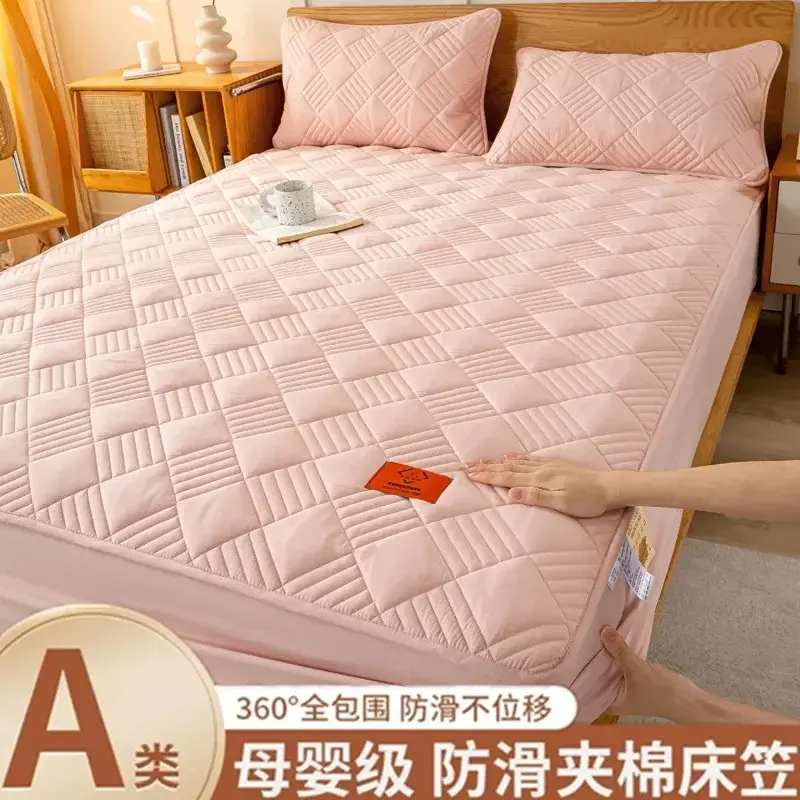 High Quality Soy Fibre Quilted Mattress Cover 100% Cotton King Queen Customized Quilting Bed Cover Not Including Pillowcase