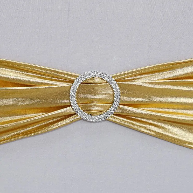10/50Pcs Elastic Chair Bow Spandex Chair Sashes Tie Bands Wedding Chair Knot For Universal Banquet Party Chair Decorate