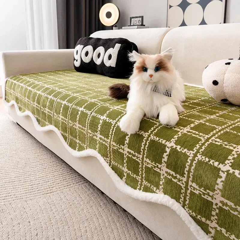 2025 New Chenille High end Irregular shaped Sofa Cushion Four season Universal Simple Modern Anti slip Sofa Cushion Cover Cloth