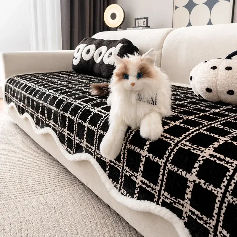 2025 New Chenille High end Irregular shaped Sofa Cushion Four season Universal Simple Modern Anti slip Sofa Cushion Cover Cloth