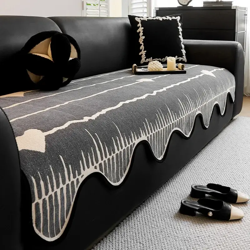 2025 New Chenille High-end Shaped Sofa Cushion Four Season Universal Anti Slip Cushion Cover Cloth For Living Room Decoration