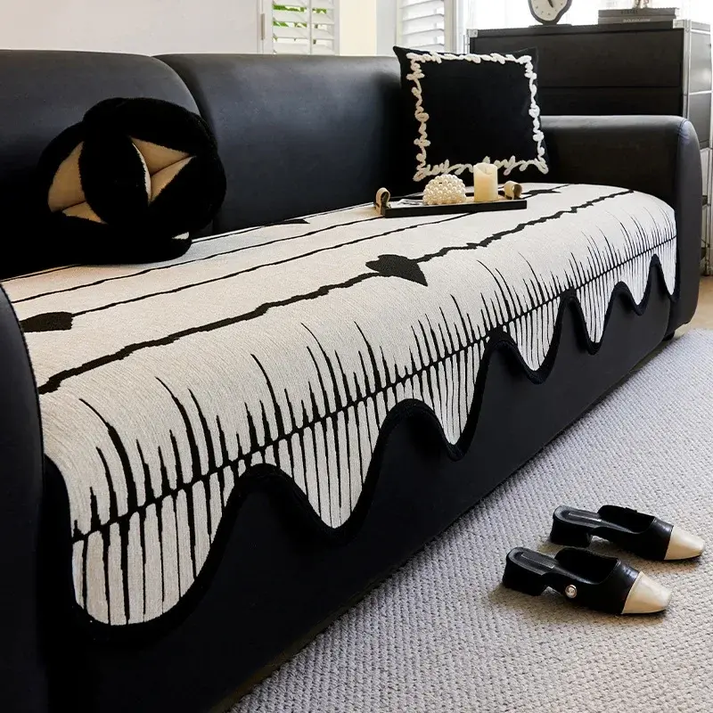 2025 New Chenille High-end Shaped Sofa Cushion Four Season Universal Anti Slip Cushion Cover Cloth For Living Room Decoration
