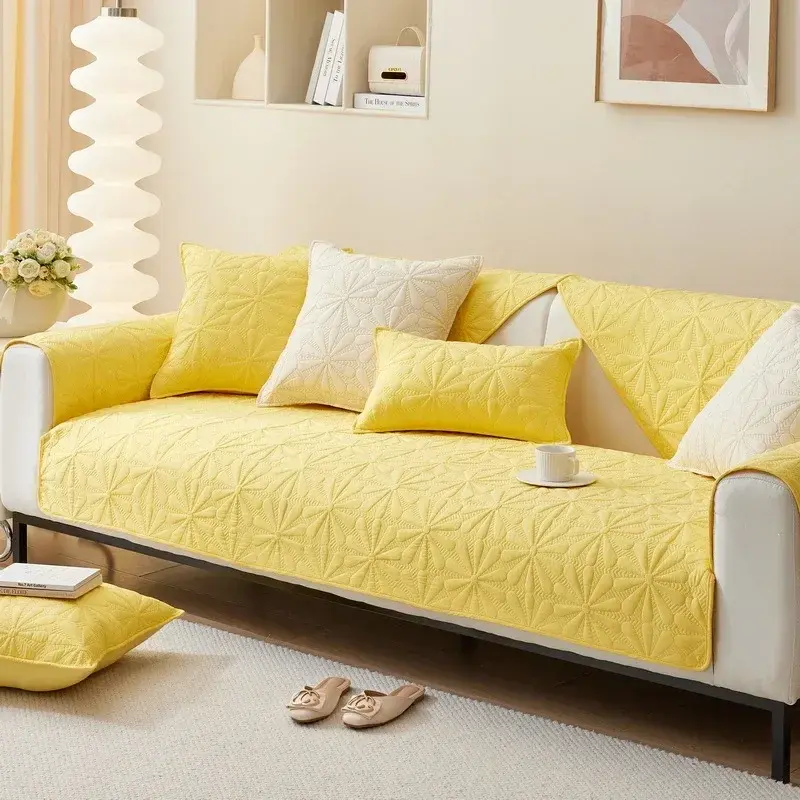 High Grade Fabric Sanding Sofa Cover Flower Jacquard Anti-slip Couch Covers Embroidery Sofa Towel ArmChair Cushion Spring Summer