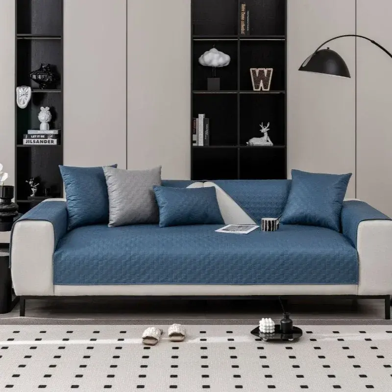 Waterproof Sofa Cover Universal Non-Slip Leather Sofa Cover Cushion Thickened Plaid Living Room Anti-Cat Scratch Protection Sofa