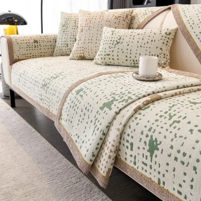 Geometry Sofa Covers Jacquard Chenille Sofa Mat for Living Room Non-slip Sofa Covers Universal for All Seasons Couch Slipcovers