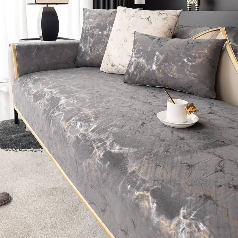 2025 New Chenille Light Luxury Sofa Mat Four Season Universal Simple Anti Slip Dust-proof Cushion Cover Living Room Decoration