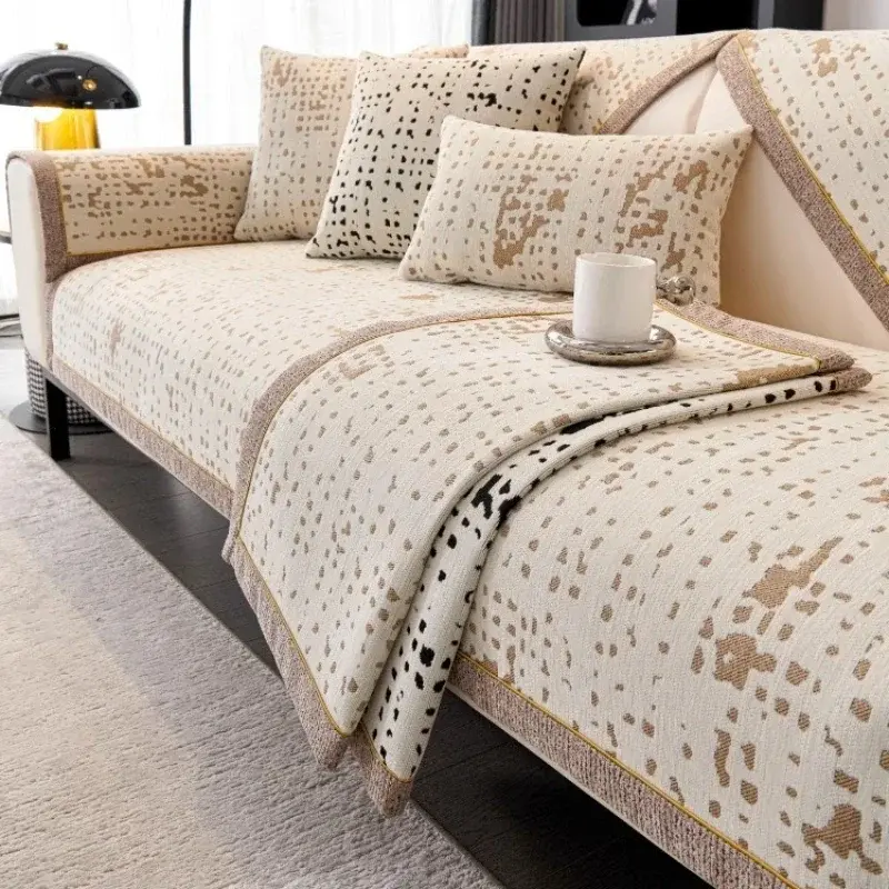 Geometry Sofa Covers Jacquard Chenille Sofa Mat for Living Room Non-slip Sofa Covers Universal for All Seasons Couch Slipcovers