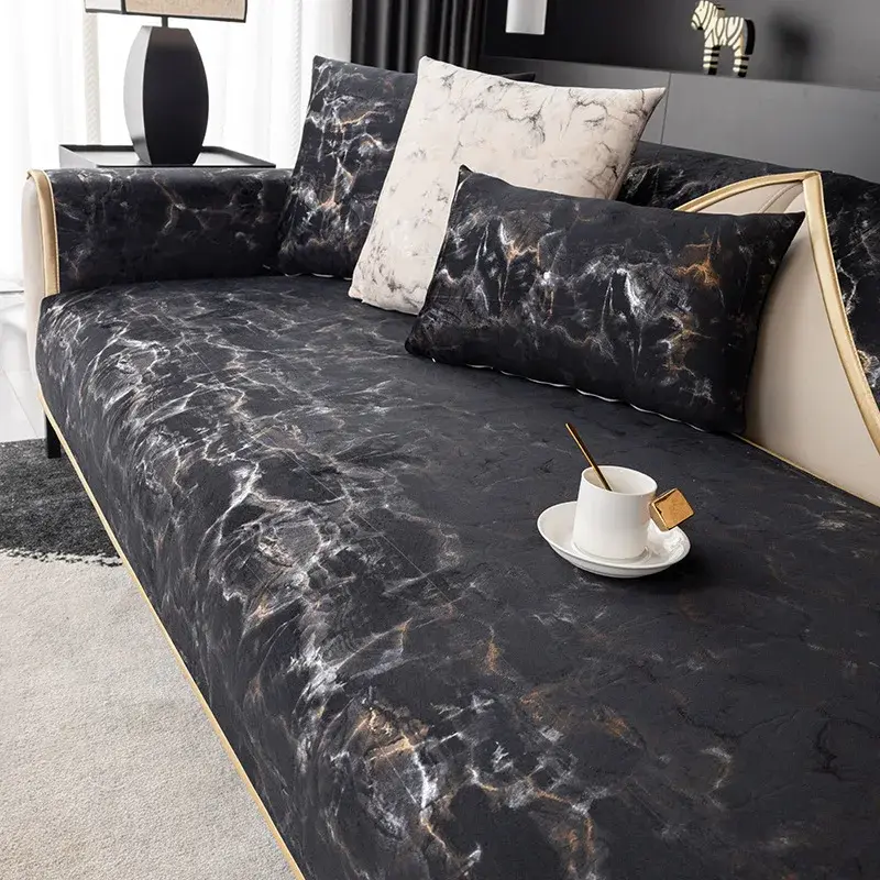 2025 New Chenille Light Luxury Sofa Mat Four Season Universal Simple Anti Slip Dust-proof Cushion Cover Living Room Decoration