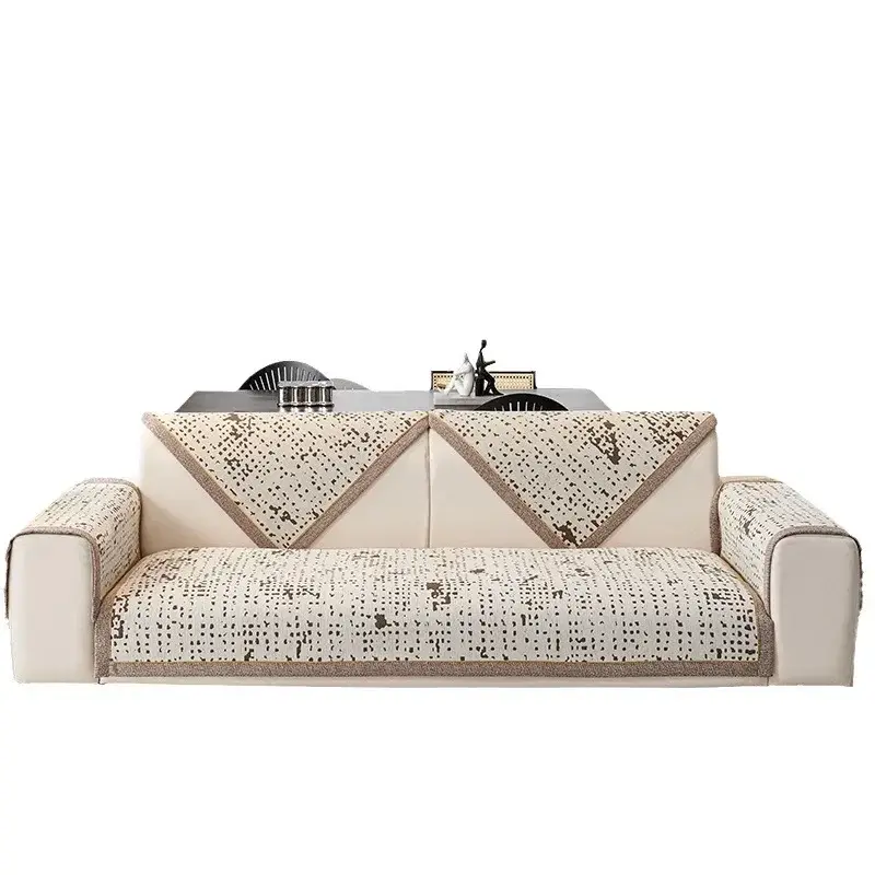 Geometry Sofa Covers Jacquard Chenille Sofa Mat for Living Room Non-slip Sofa Covers Universal for All Seasons Couch Slipcovers