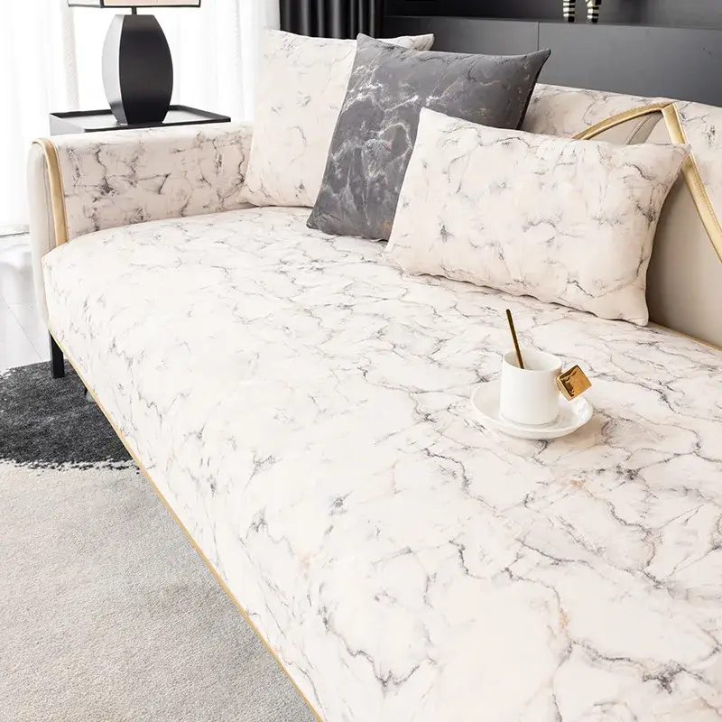 2025 New Chenille Light Luxury Sofa Mat Four Season Universal Simple Anti Slip Dust-proof Cushion Cover Living Room Decoration