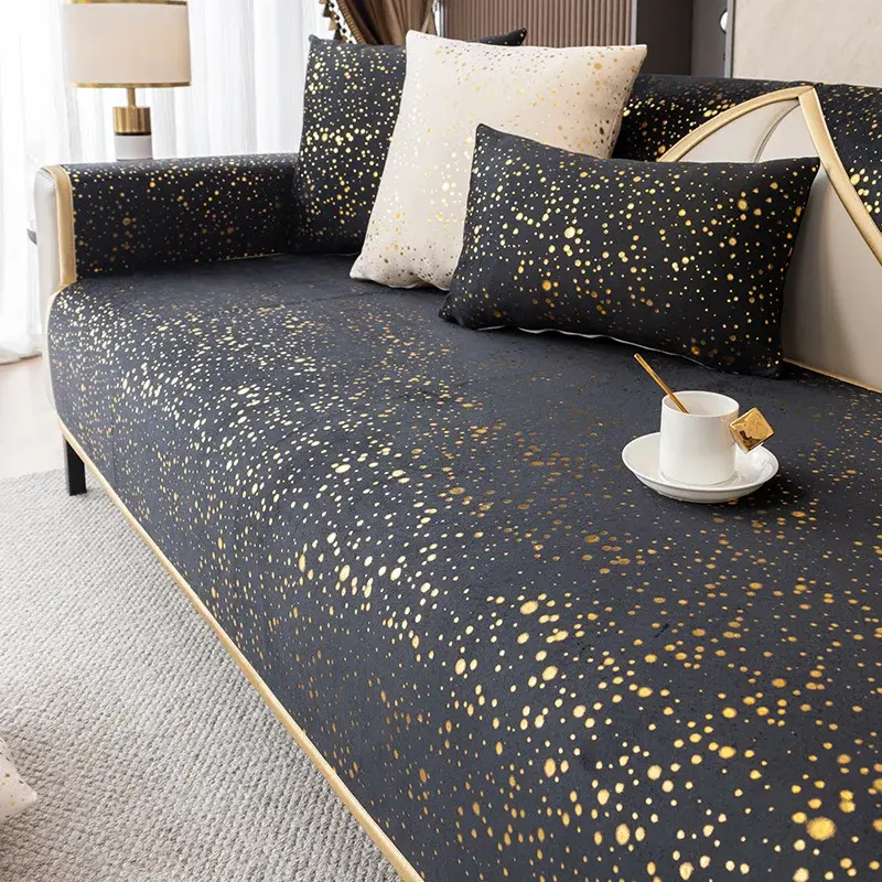 2025 New Chenille Light Luxury Sofa Mat Four Season Universal Simple Anti Slip Dust-proof Cushion Cover Living Room Decoration