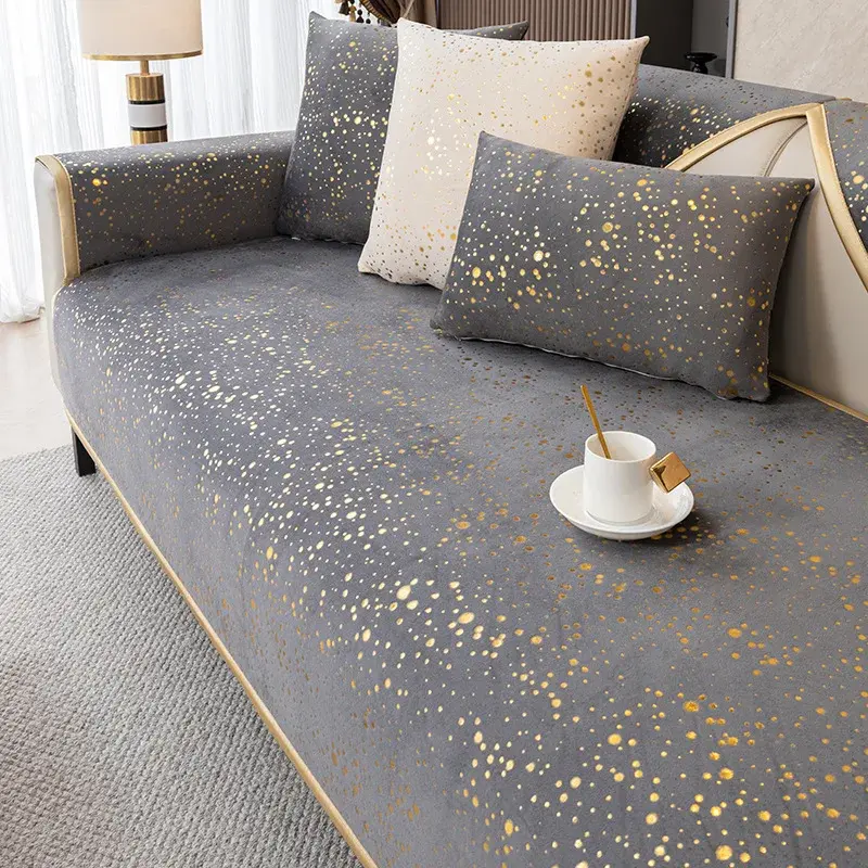 2025 New Chenille Light Luxury Sofa Mat Four Season Universal Simple Anti Slip Dust-proof Cushion Cover Living Room Decoration