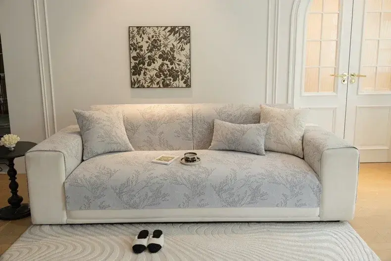 2024 New Broken Flower Sofa Cushion Cover Fabric Seat Cushion Household Modern Simple Non Slip Sofa Towel Universal Four Seasons