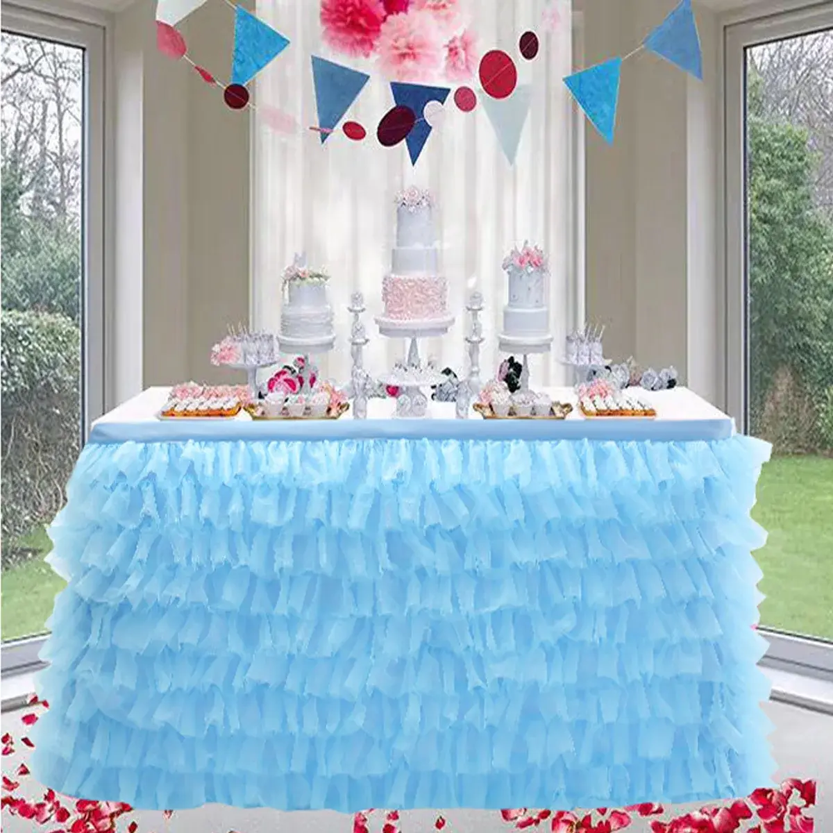 Birthday Party Tulle Table Skirt Tutu Tablecloth Tableware Baby Shower Birthday Party Decorations Wedding Home Table Supplies