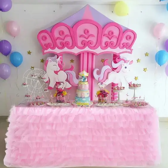 Birthday Party Tulle Table Skirt Tutu Tablecloth Tableware Baby Shower Birthday Party Decorations Wedding Home Table Supplies