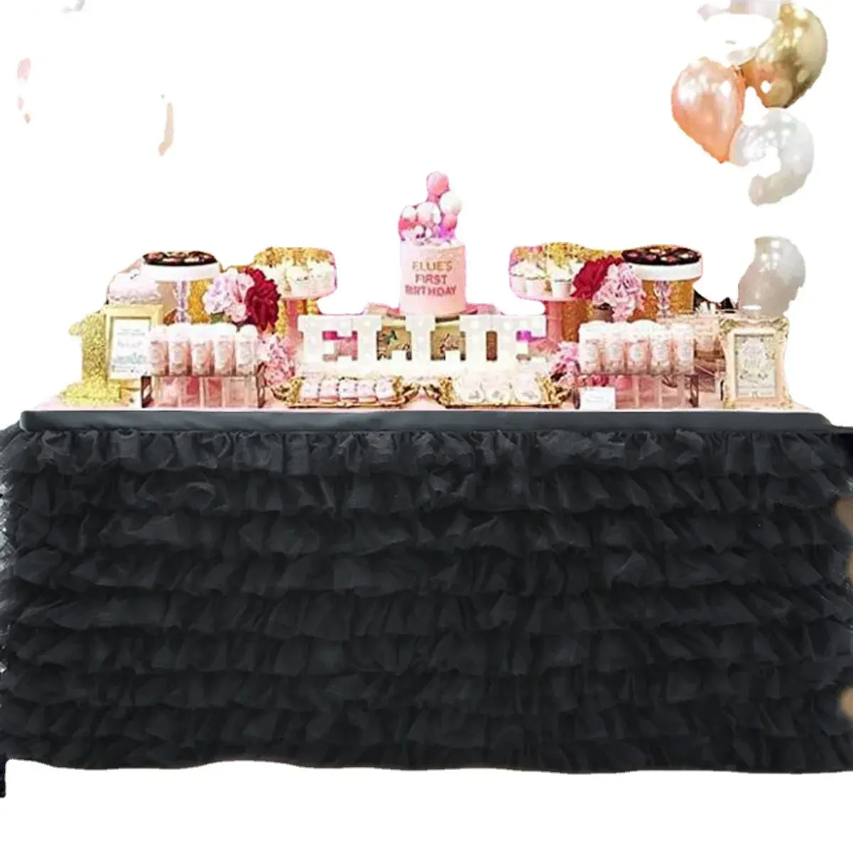 Birthday Party Tulle Table Skirt Tutu Tablecloth Tableware Baby Shower Birthday Party Decorations Wedding Home Table Supplies