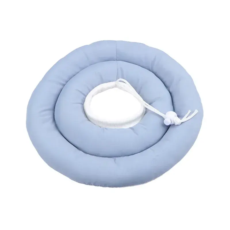 Elizabethan Collar Solid Color For Dogs Adjustable Neck Drawstring Waterprof Protective Donut Collar Prevent Biting & Scratching