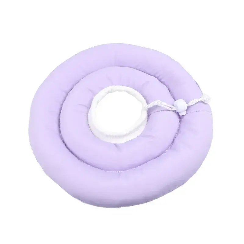 Elizabethan Collar Solid Color For Dogs Adjustable Neck Drawstring Waterprof Protective Donut Collar Prevent Biting & Scratching