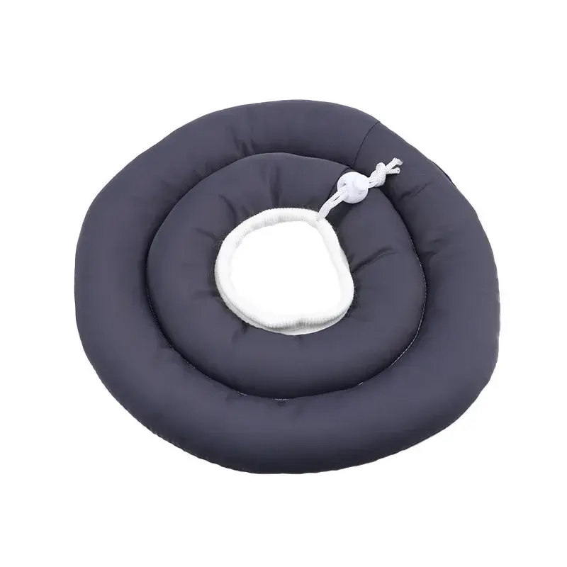 Elizabethan Collar Solid Color For Dogs Adjustable Neck Drawstring Waterprof Protective Donut Collar Prevent Biting & Scratching