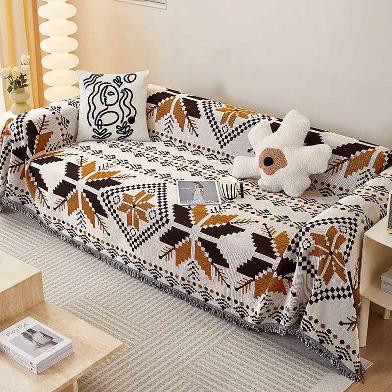 Cute Cartoon Sofa Cover with Tassels, Modern Blankets for Bed Sofa Couch, Ins Style, Throw Blanket, Outdoor Camping, Picnic Mat